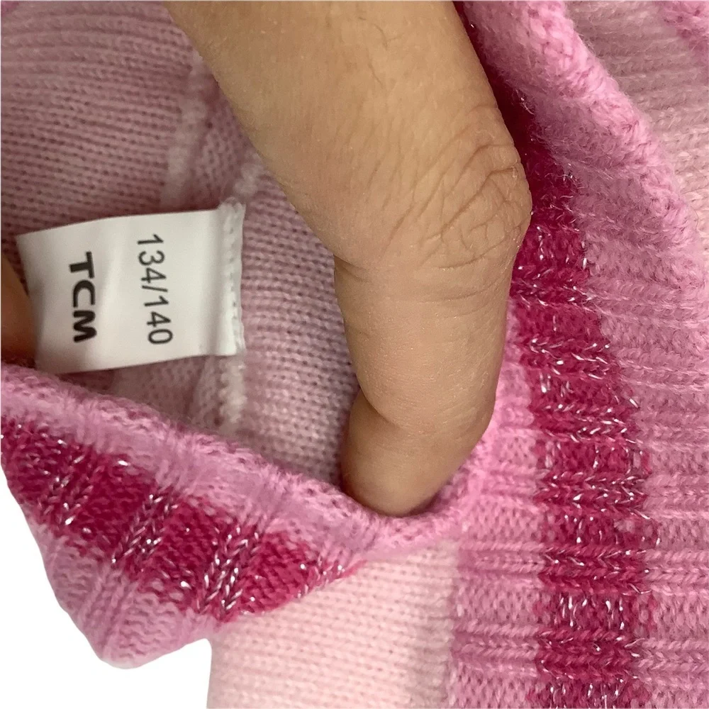 NWOT Girls Pink Knit Snowflake‎ Print Metallic Leg Warmers Size Big Girls 9-10